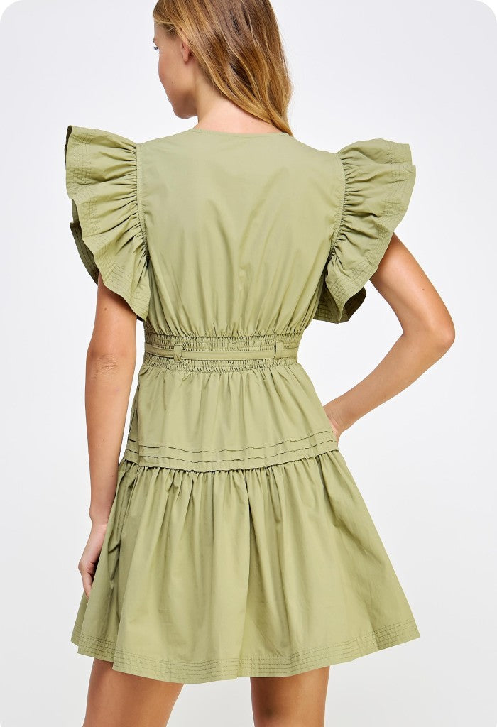 KK Bloom Sutton Mini Dress-Olive