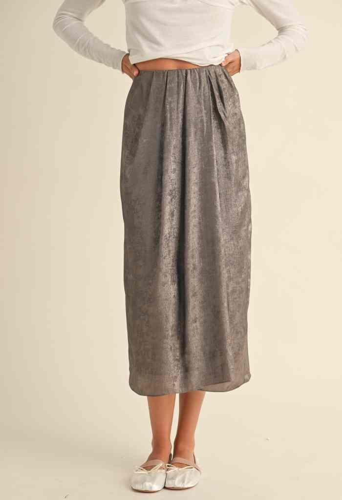 KK Bloom Champagne Toast Midi Skirt