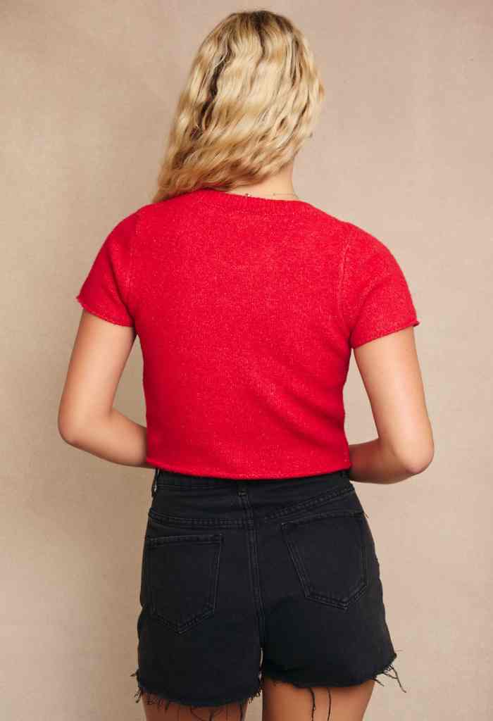 KK Bloom Dew Drop Sweater-Red