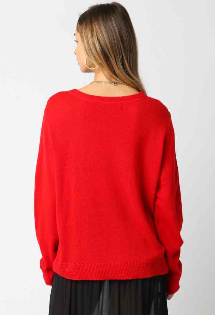 KK Bloom Cloud Sweater-Cherry Red