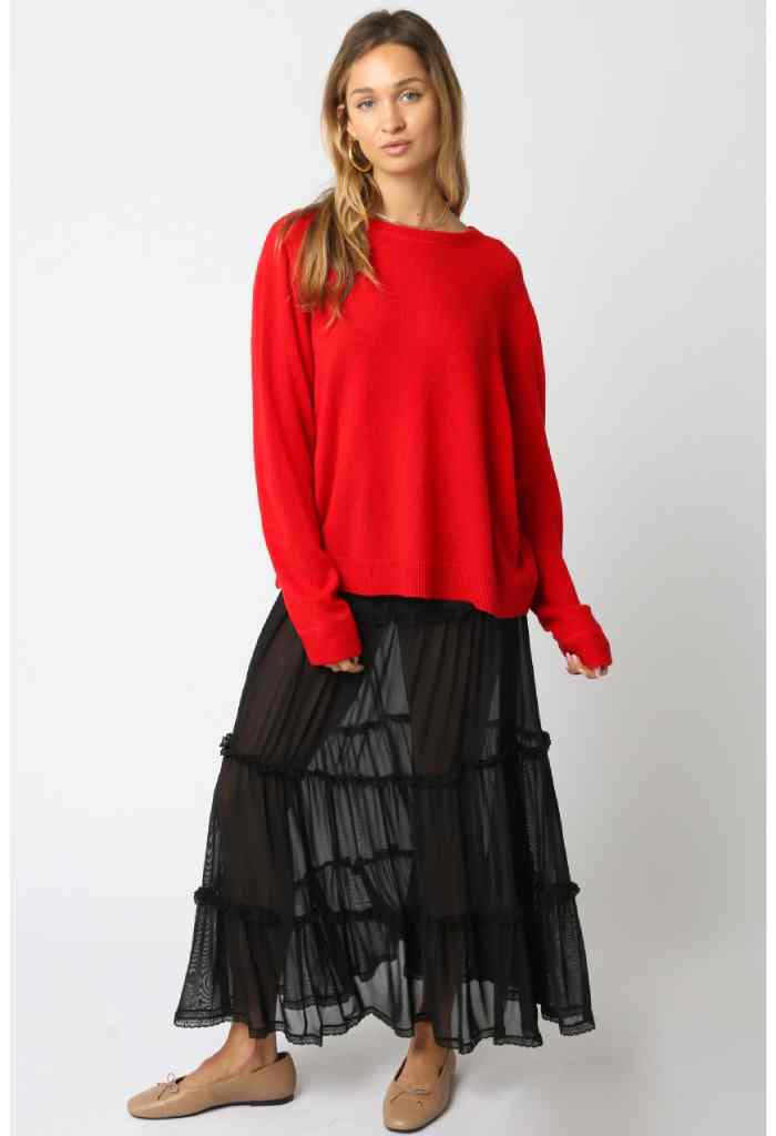 KK Bloom Cloud Sweater-Cherry Red