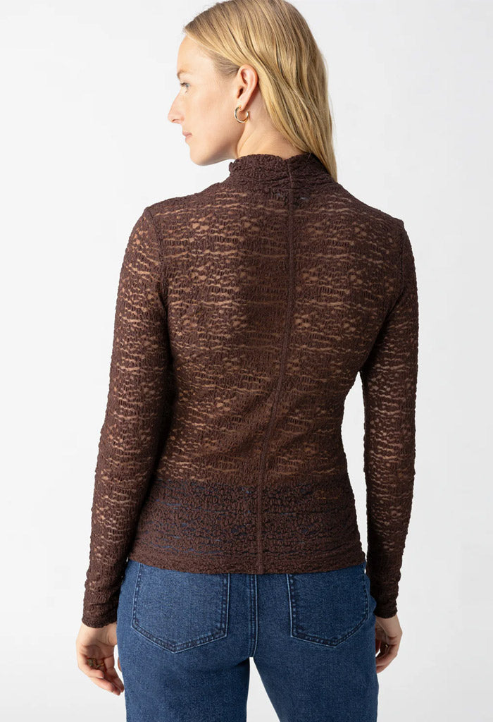 Sanctuary L/S Textured Mock-Brown Sugar