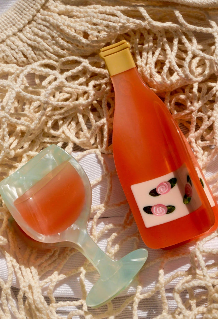 KK Bloom Rose Wine Glass Hair Clip