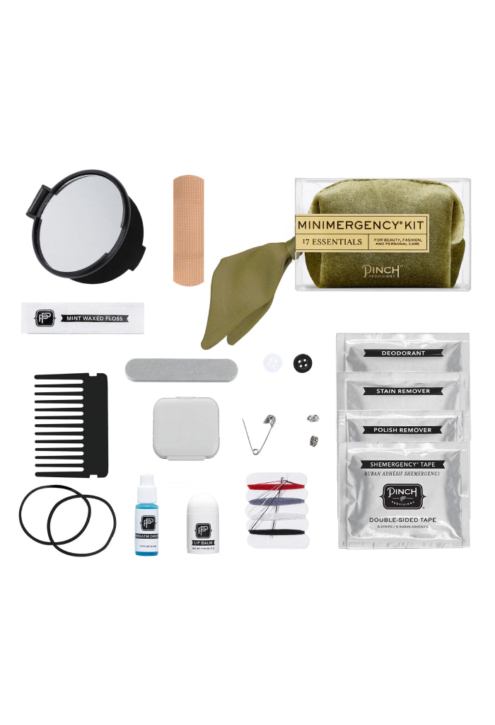 Pinch Velvet Scarf Minimergency Kit-Olive