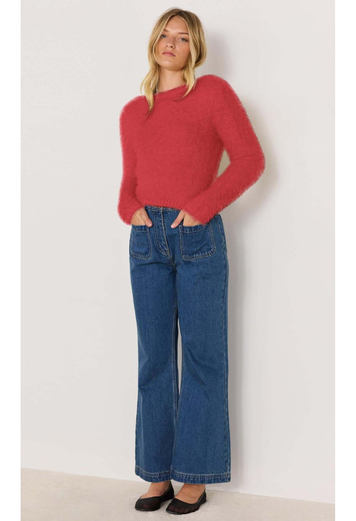 Minkpink Irena Fluffy Sweater-Red