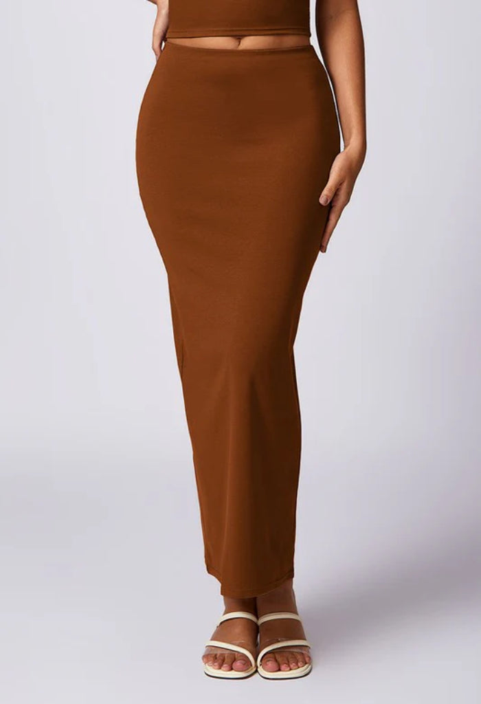KK Bloom Bubblegum Maxi Skirt-Brown