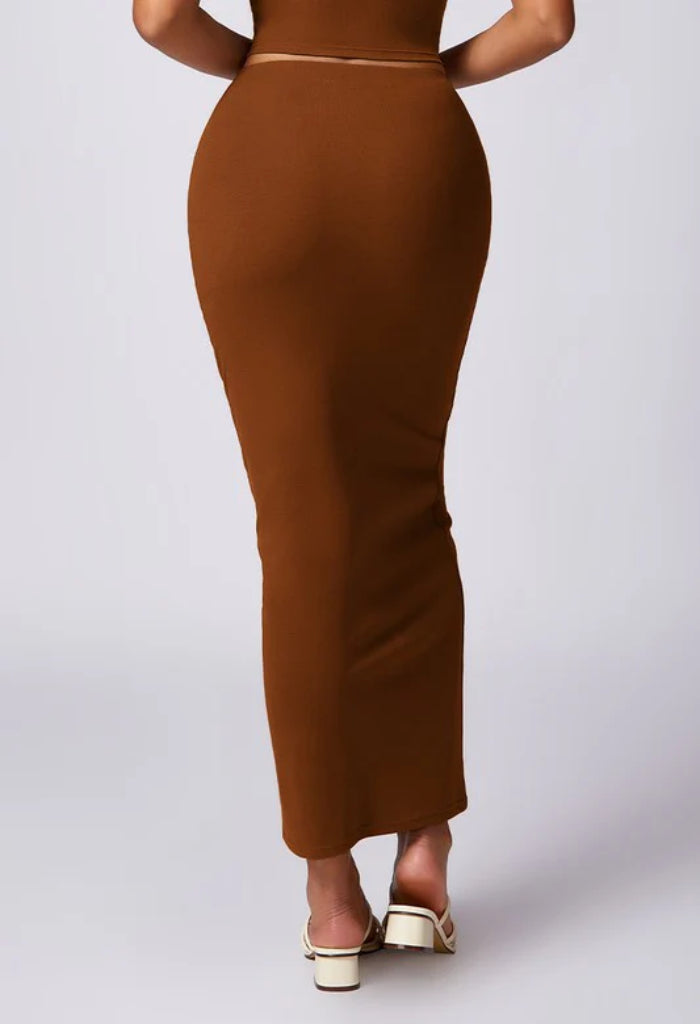 KK Bloom Bubblegum Maxi Skirt-Brown