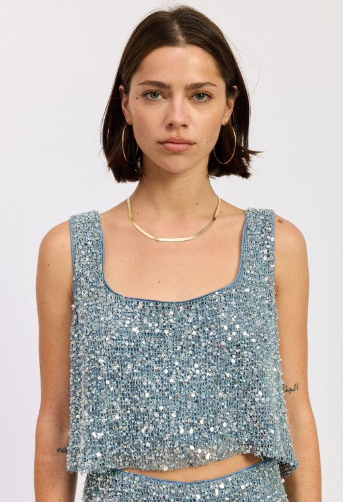 KK Bloom Golden Hour Tank Top-Blue