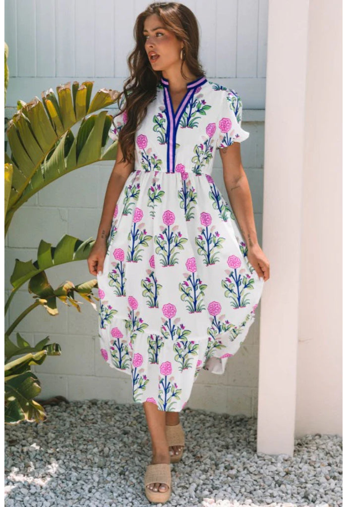 KK Bloom Brunch Baby Maxi Dress-White