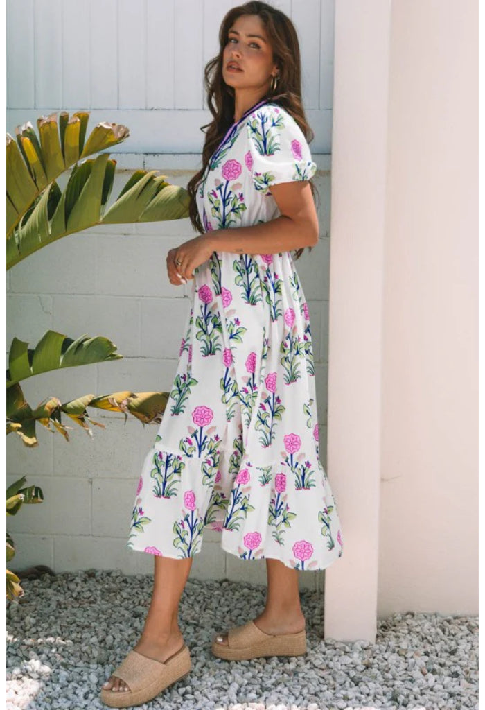 KK Bloom Brunch Baby Maxi Dress-White