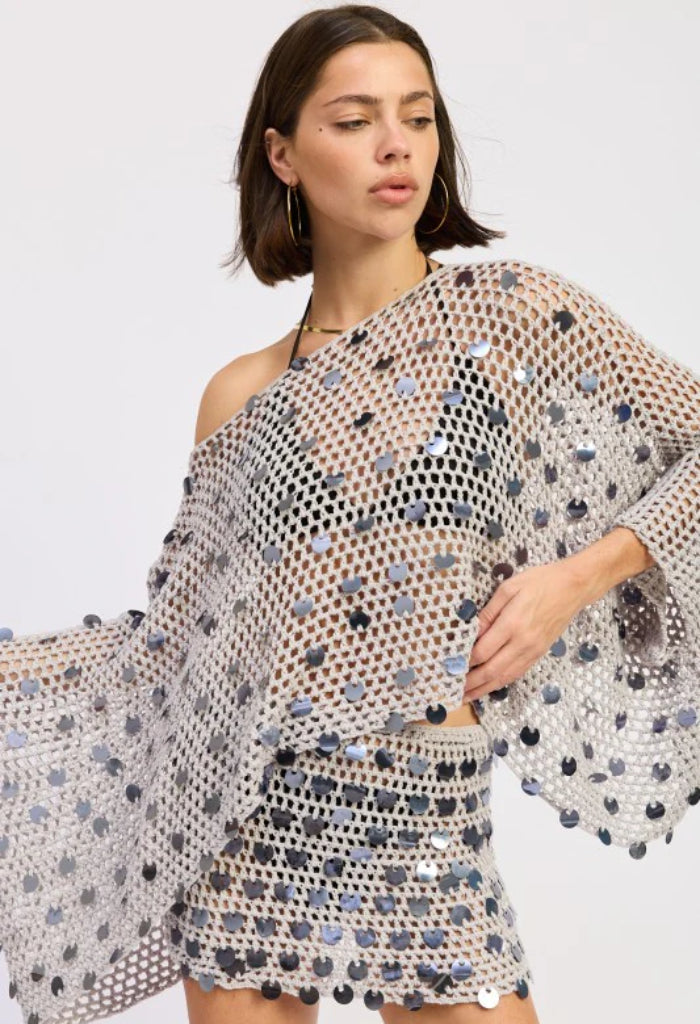 KK Bloom Shell Yeah Poncho-Pale Blue