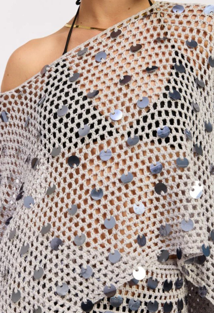 KK Bloom Shell Yeah Poncho-Pale Blue