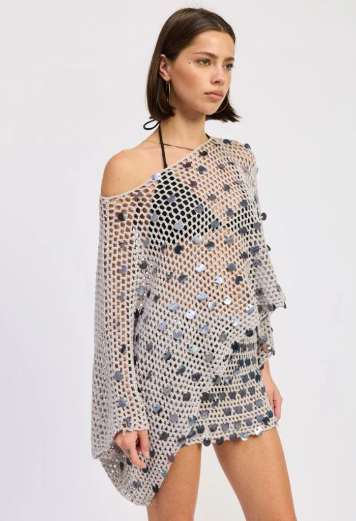 KK Bloom Shell Yeah Poncho-Pale Blue