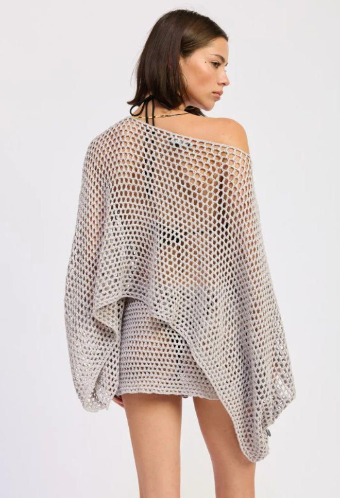 KK Bloom Shell Yeah Poncho-Pale Blue