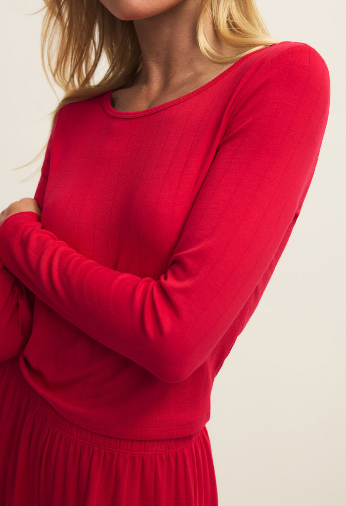 Z Supply Felt Cute LS Rib Top