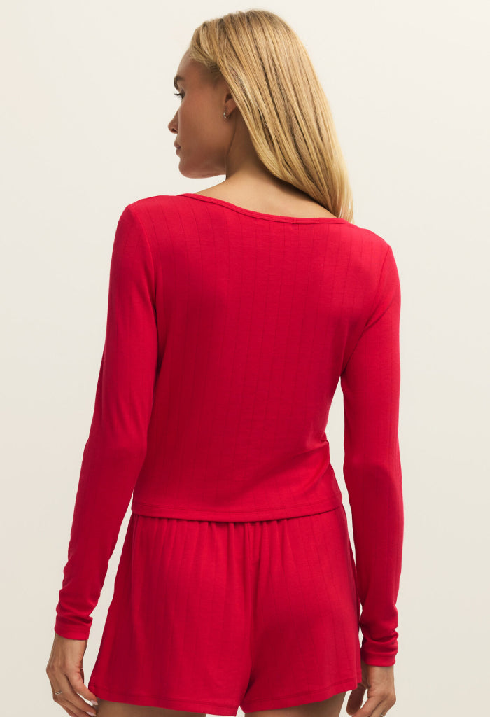 Z Supply Felt Cute LS Rib Top