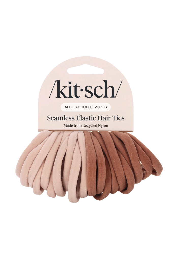 Kitsch Nylon Elastic Hair Ties 20pc-Blush