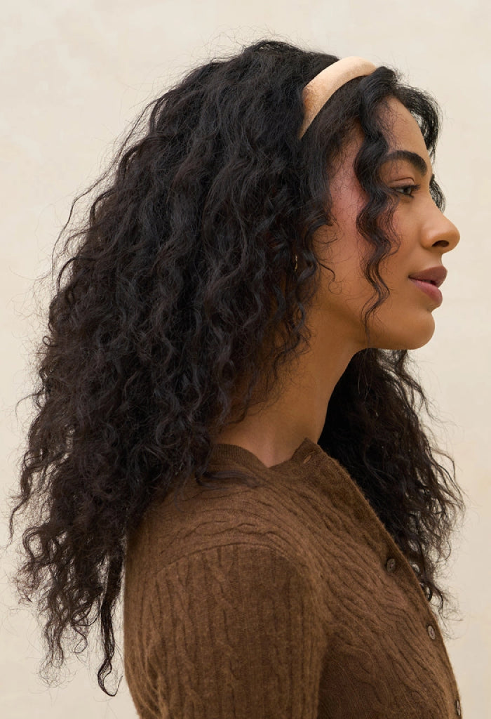 Kitsch Cream and Camel Satin/Velvet Headbands