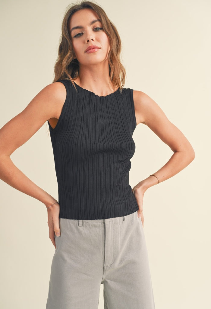 KK Bloom Dawn Sleeveless Blouse-Black