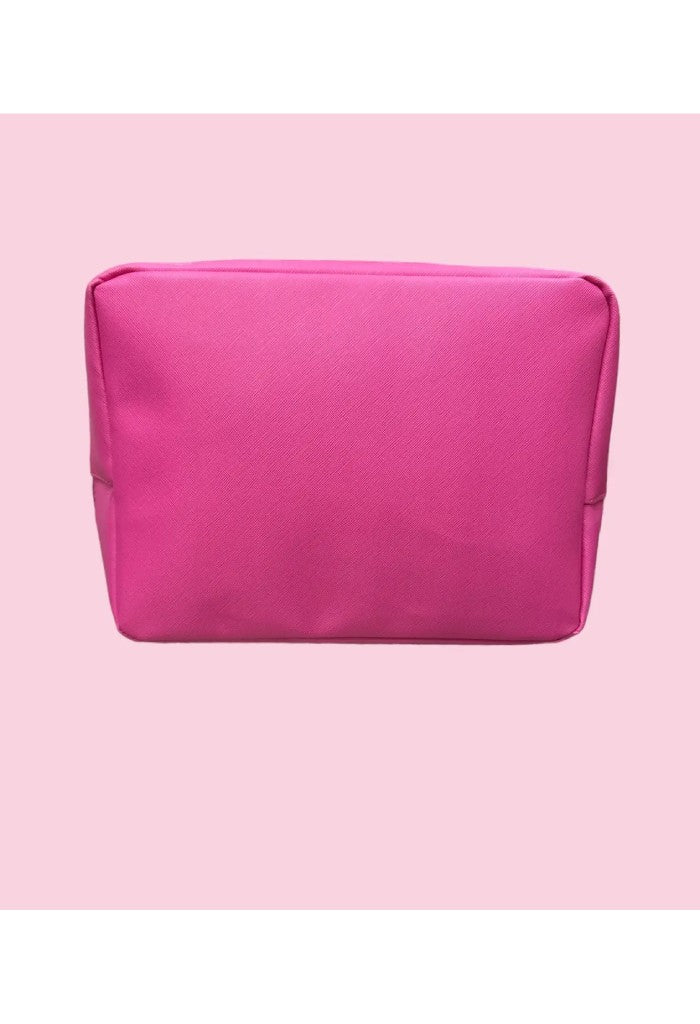 KK Bloom Large Pillow Talk Cosmetic Bag-Leather Hot Pink