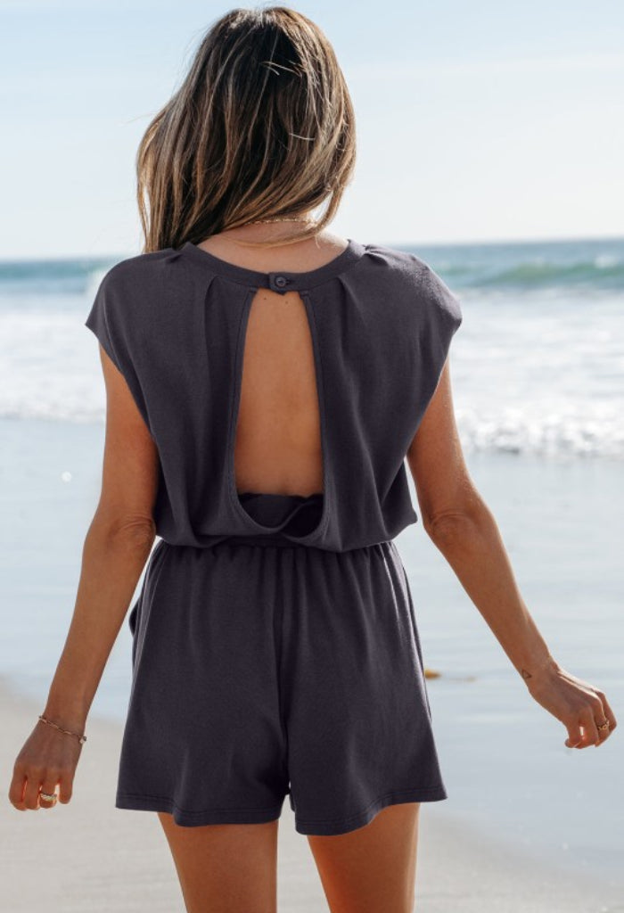 Juniper BLVD Seaside Romper-Black