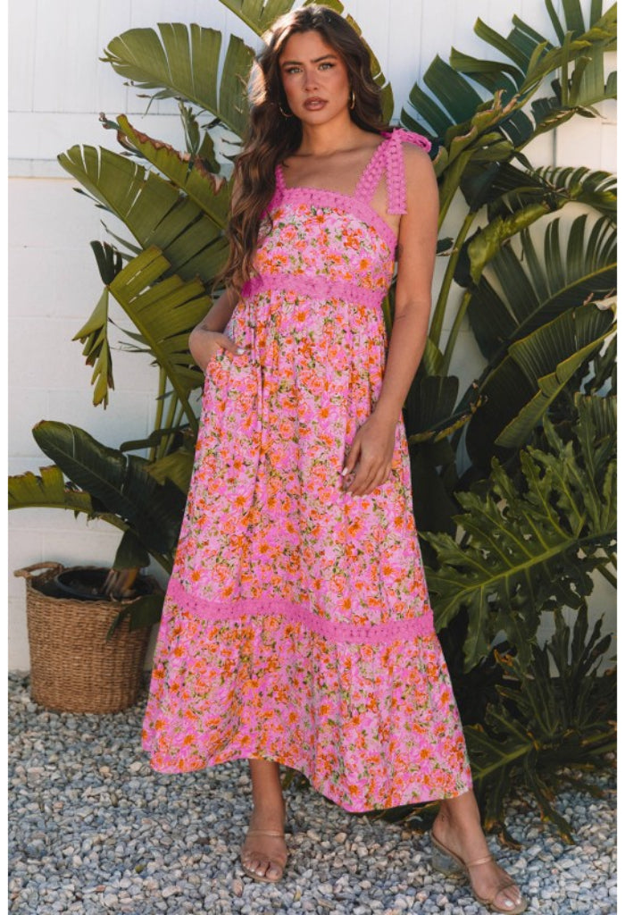 KK Bloom Bouquet Maxi Dress-Rose