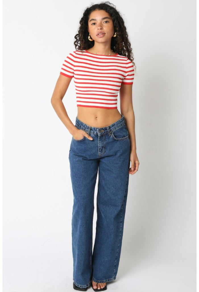 KK Bloom Poppy Knit Tee-Tangerine