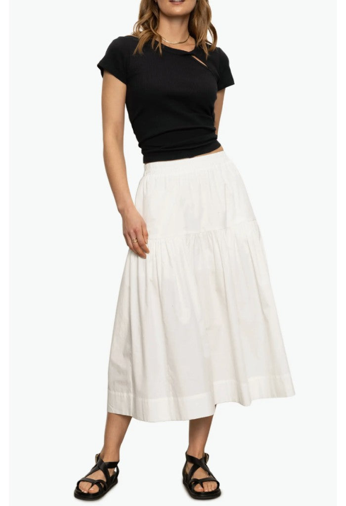 Sanctuary Clothing Poplin Prairie Skirt-White