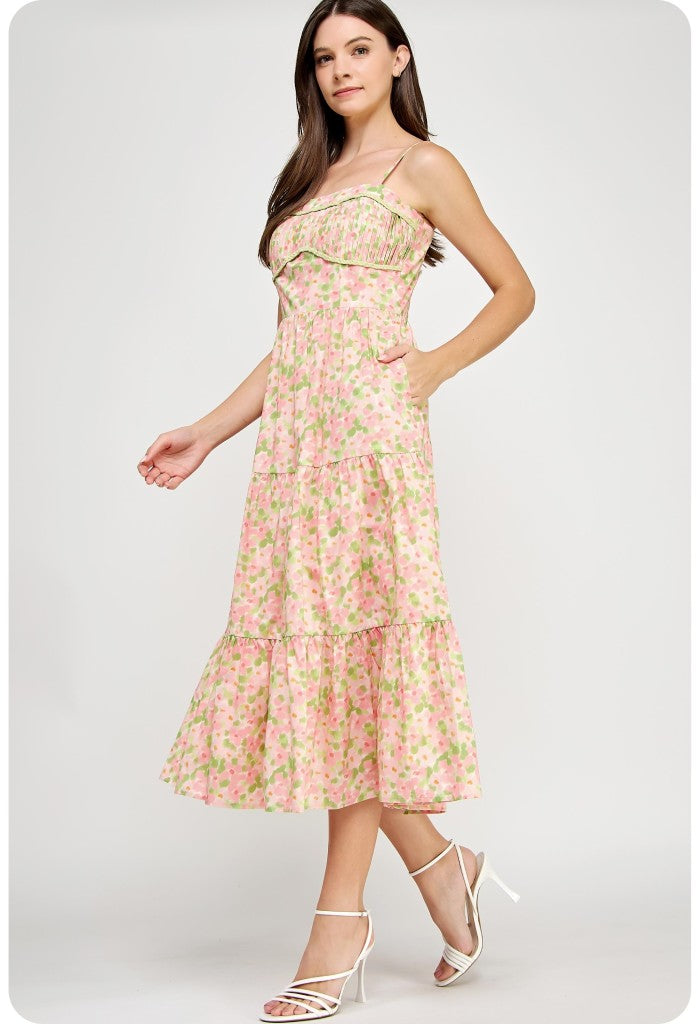 KK Bloom Honey Suckle Midi Dress
