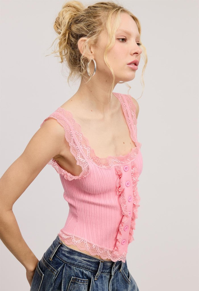 KK Bloom Bubblegum Tank Top-Pink