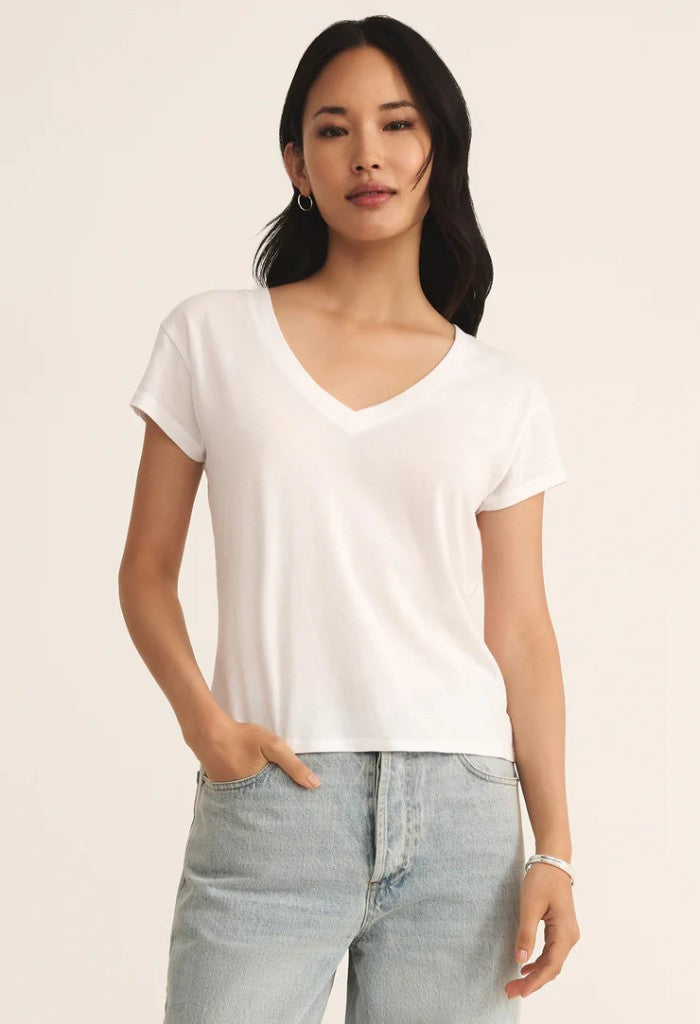 Z Supply Modern V-Neck Tee-White