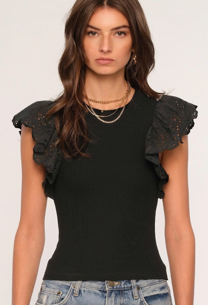 Heartloom Greta Top-Black