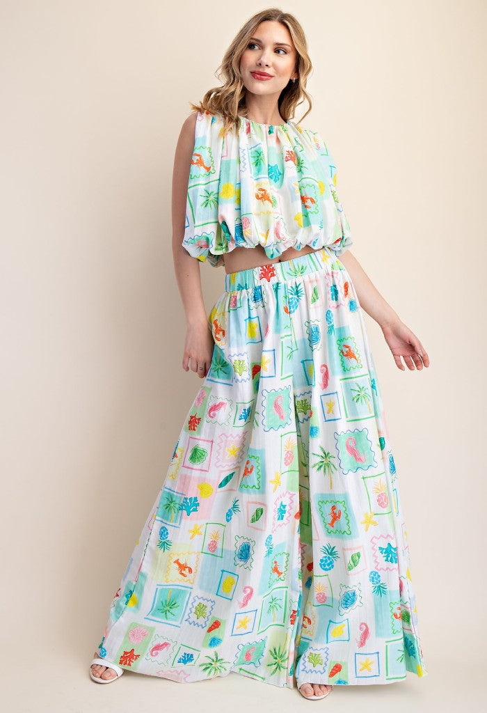 KK Bloom Coastal Dream Pleated Top