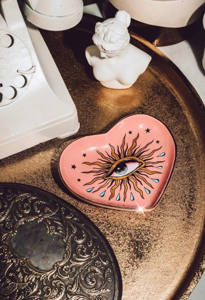 KK Bloom Pop Art Eye Heart Dish-Pink