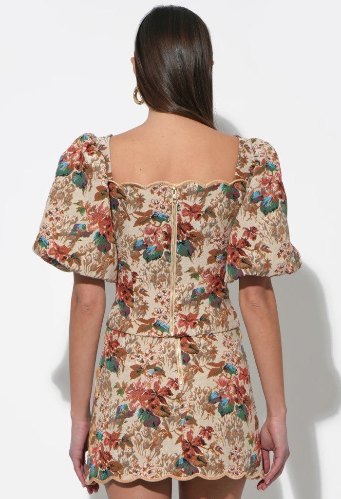 Adelyn Rae Lori Tapestry Lace Up Skirt