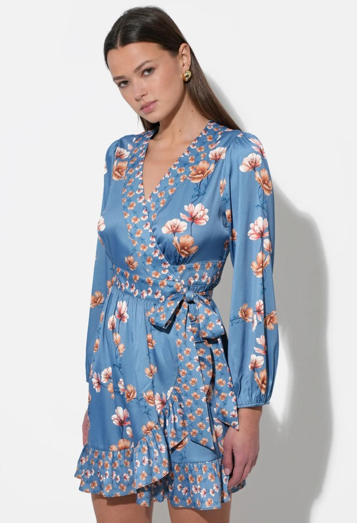 Adelyn Rae Jody Ruffle Wrap Mini Dress