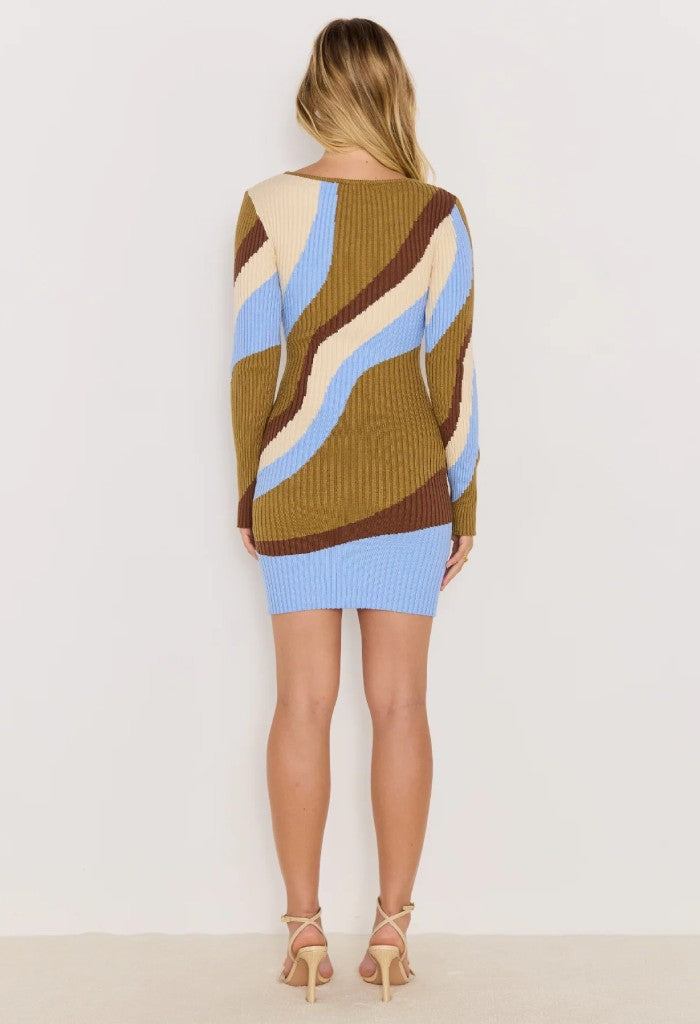 Minkpink Darla Intarzia Knit Mini Dress