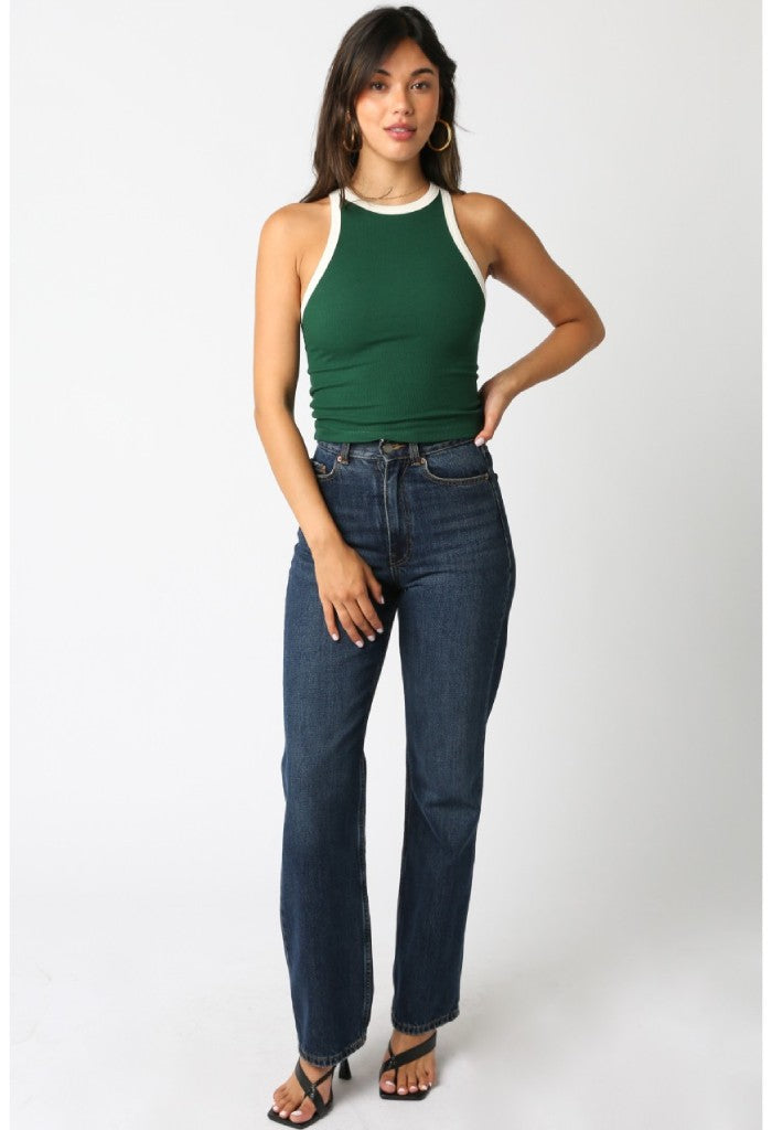 KK Bloom Janna Tank Top-Dark Green