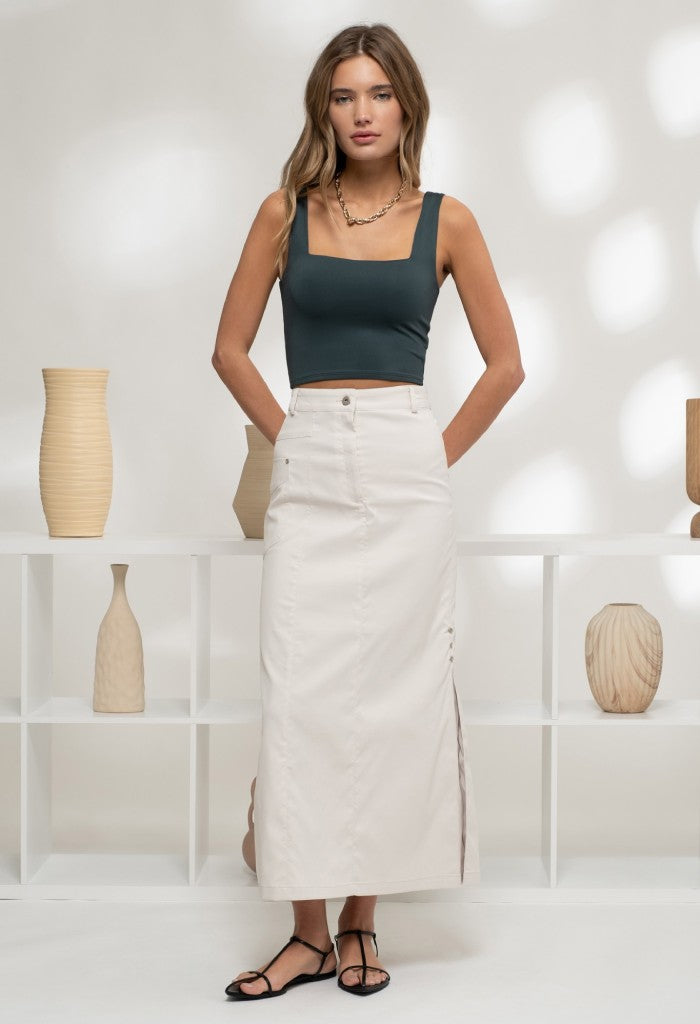 KK Bloom Ally Crop Tank Top-Hunter Green