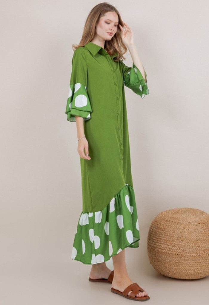 KK Bloom Dana Dress-Green
