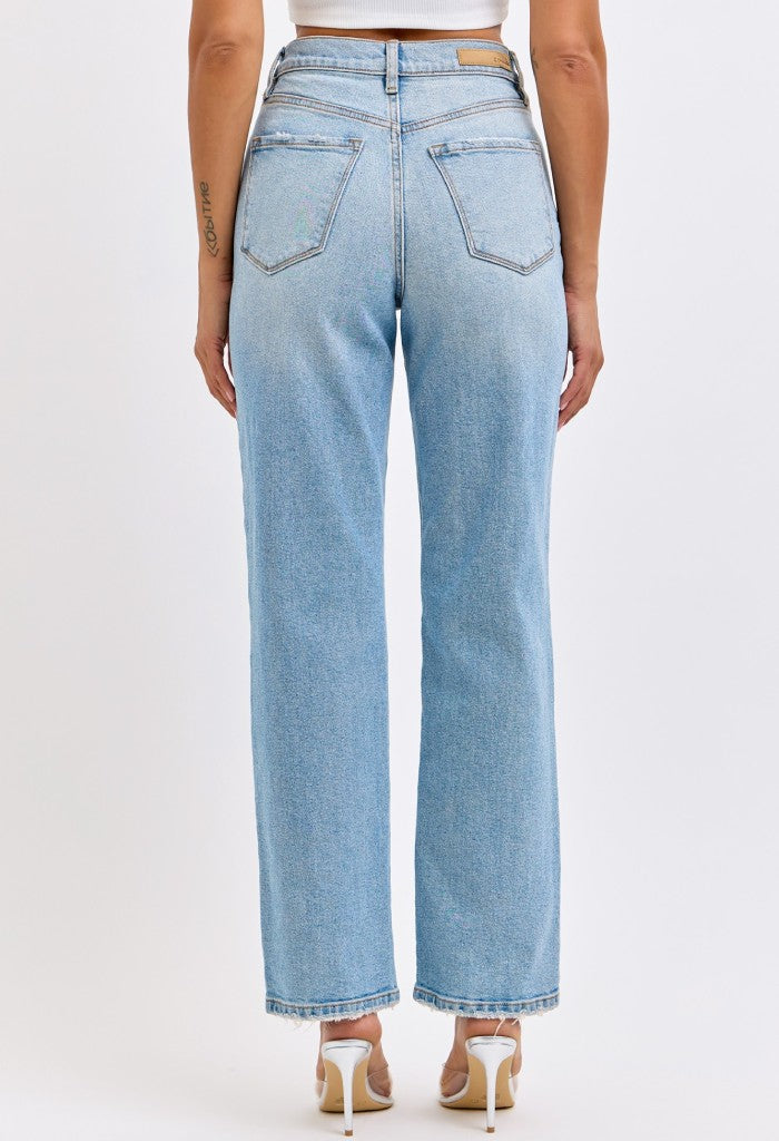 KK Bloom Highrise Dad Jean With Mini Slit