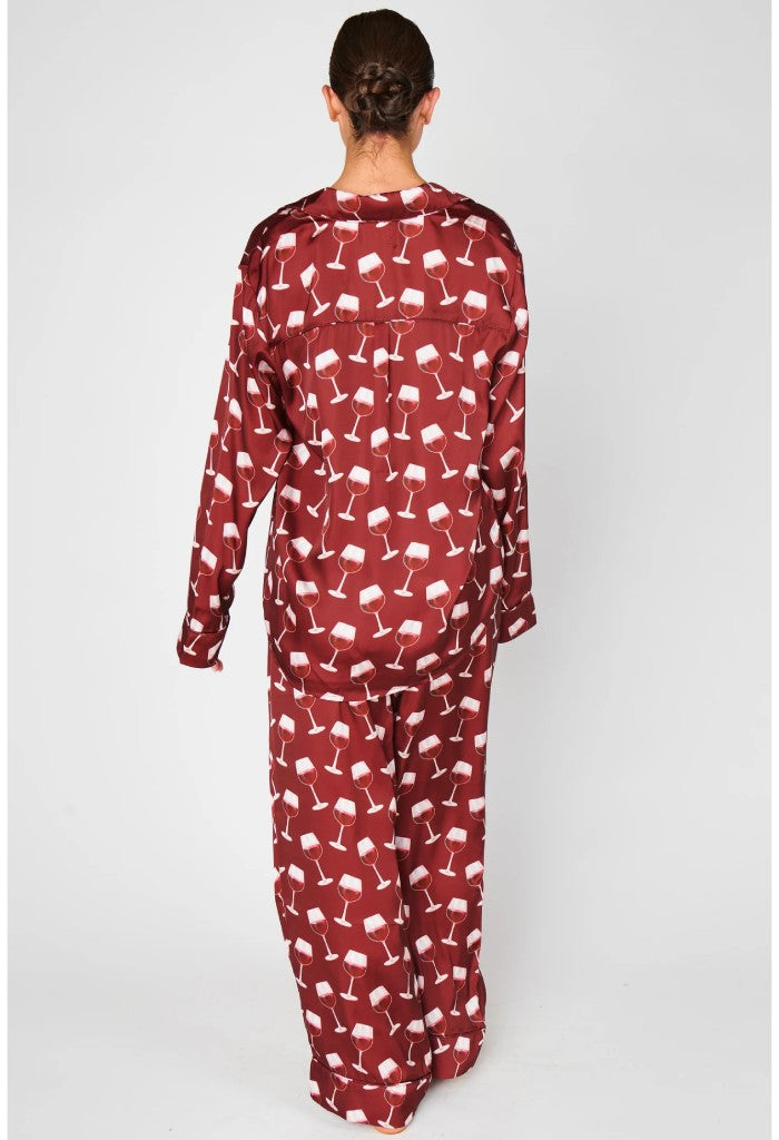 Show Me Your Mumu Classic PJ Set-Silky Red Wine