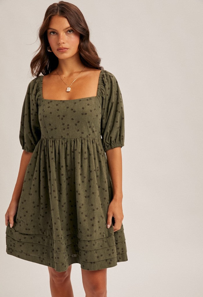 KK Bloom Flora Corduroy Mini Dress