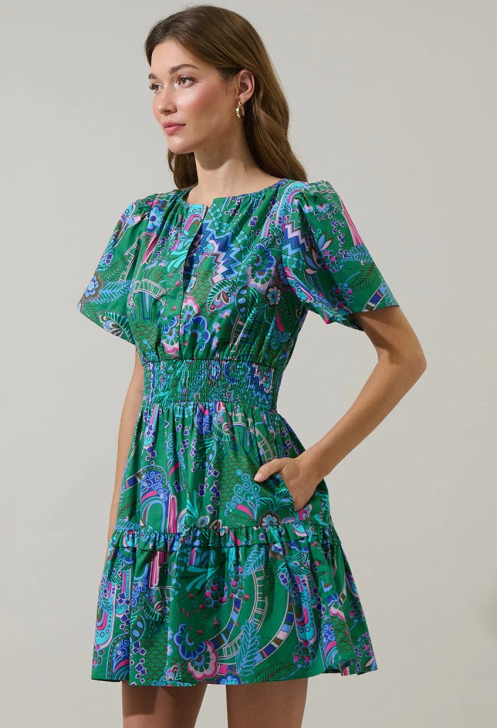 KK Bloom Vesper Smocked Mini Dress