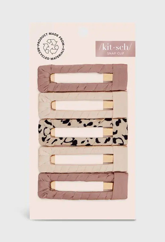 Kitsch Satin Wrapped Snail Clip 5PC-Neutral