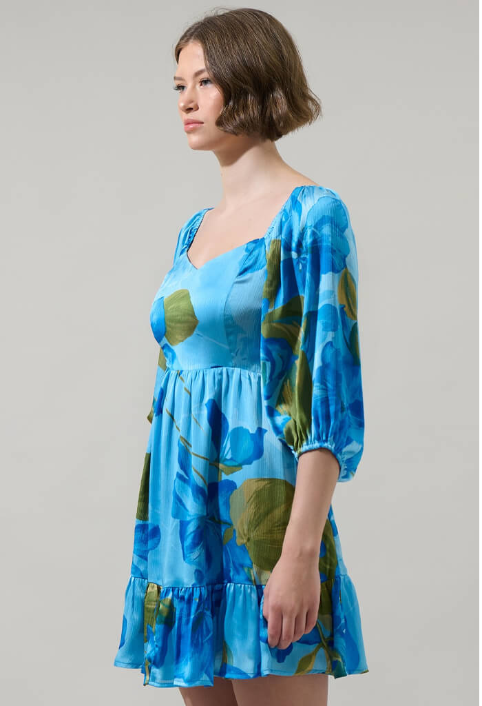 KK Bloom Blue Lagoon Mini Dress