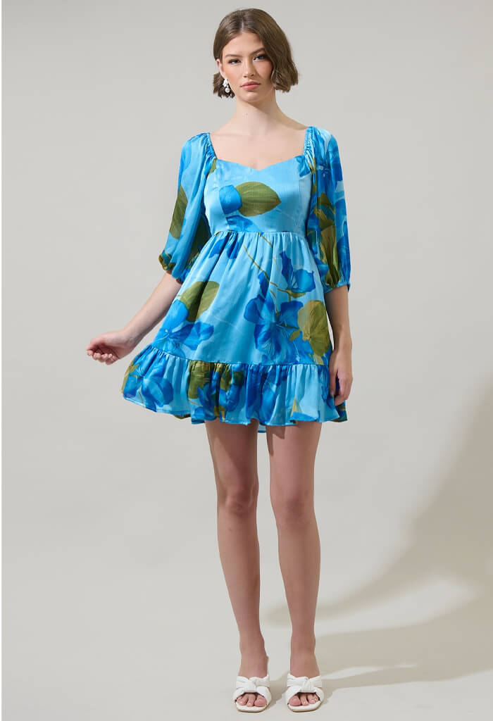 KK Bloom Blue Lagoon Mini Dress