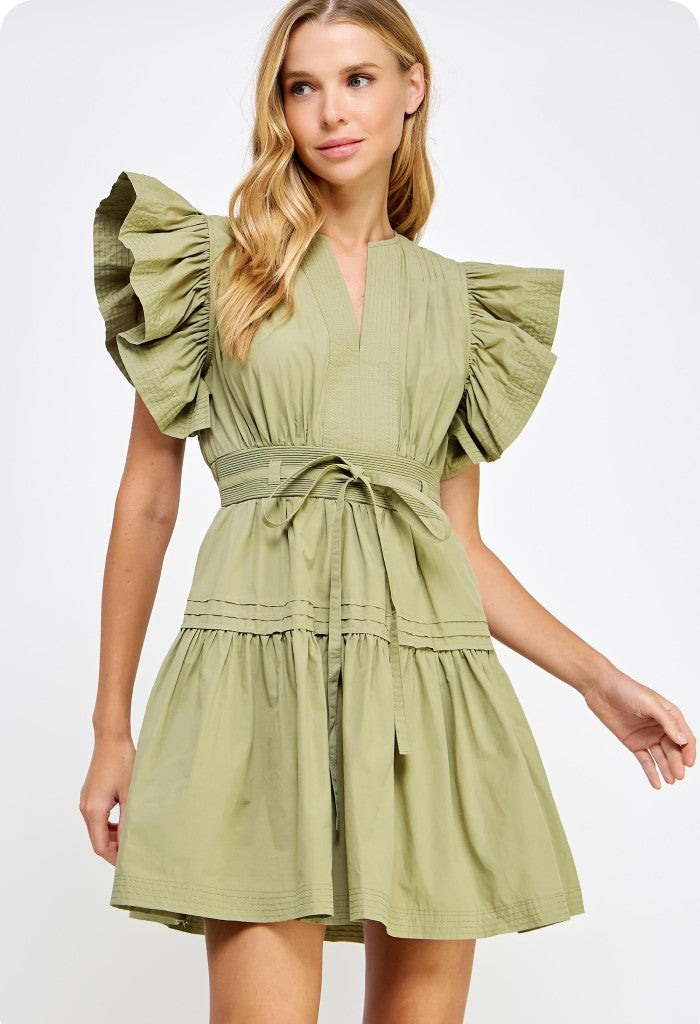 KK Bloom Sutton Mini Dress-Olive