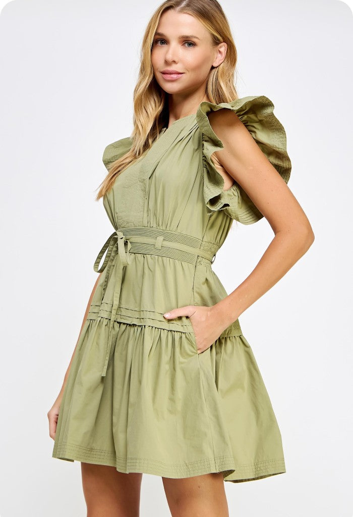 KK Bloom Sutton Mini Dress-Olive