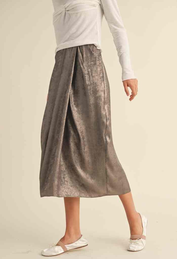 KK Bloom Champagne Toast Midi Skirt
